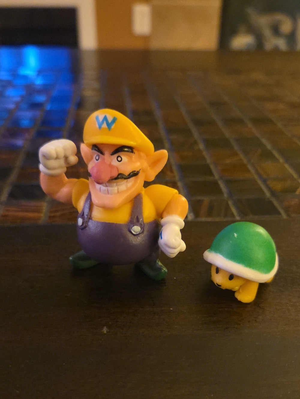 Nintendo Wario Figure in Yellow & Purple with Green Shell